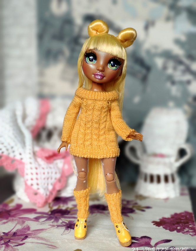 Вязаный аутфит для Сани — Куклы Rainbow High (Рейнбоу Хай (фото 3)