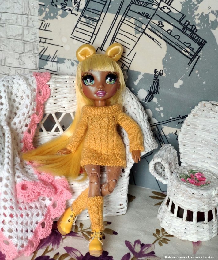 Вязаный аутфит для Сани — Куклы Rainbow High (Рейнбоу Хай (фото 5)