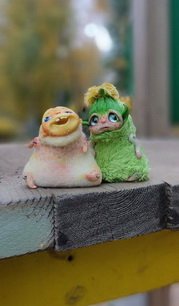 Шабунята — Игрушки в смешанной технике (мех и глина): Арт (фото 2)