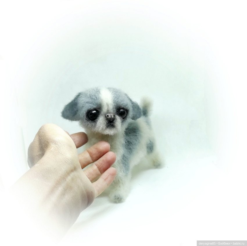 Щенок японского хина — Валяные игрушки из шерсти: сухое валяние (фото 6)