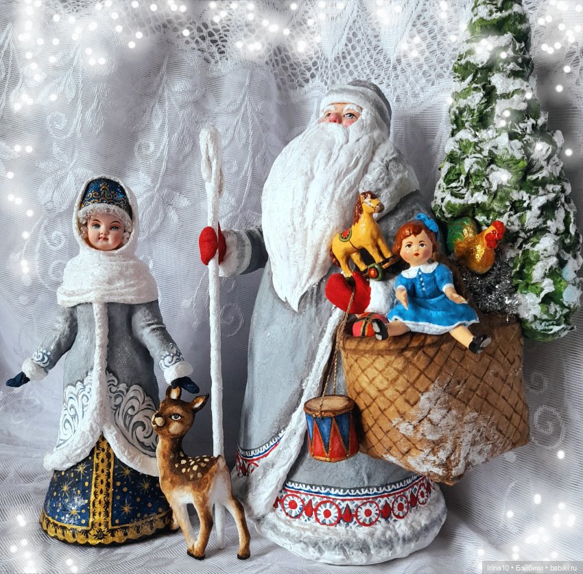 Зимние волшебники — Ватные игрушки на елку: ретро (фото 4)