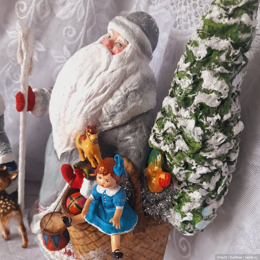 Зимние волшебники — Ватные игрушки на елку: ретро