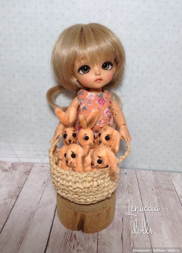 Корзина с зайцами — Одежда и обувь для кукол BJD (БЖД): 1/3