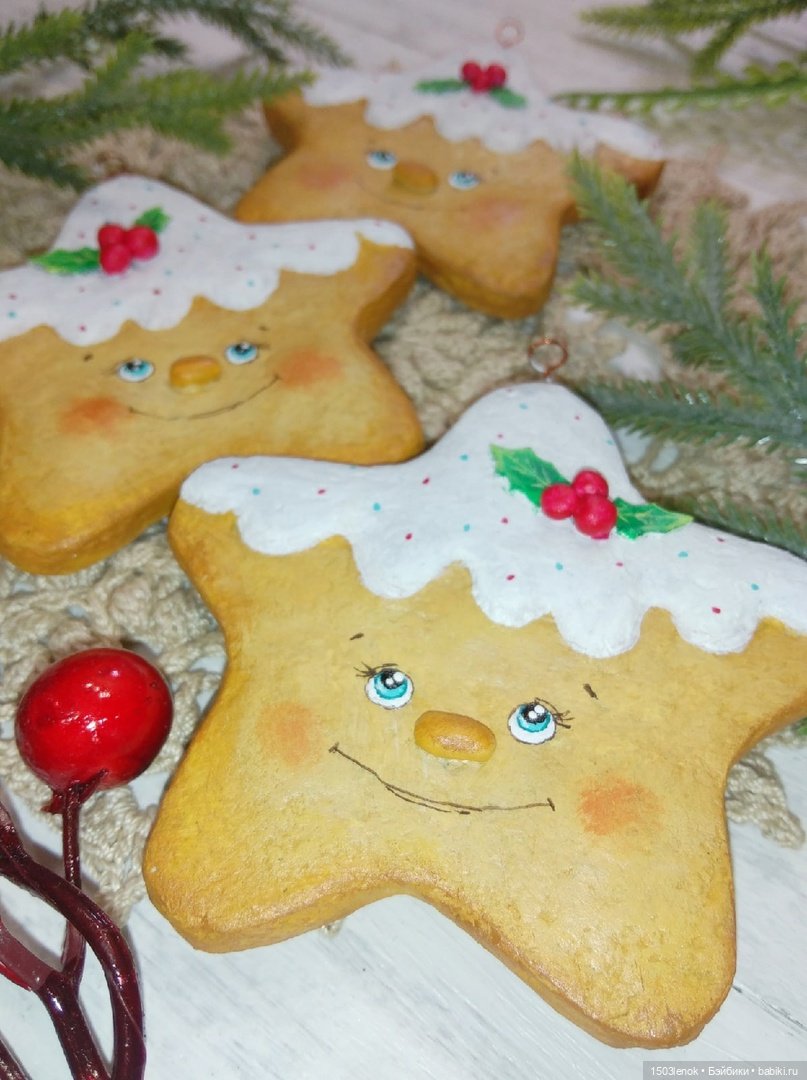 Пряничные звёзды — Лепка авторских игрушек и папье (фото 6)