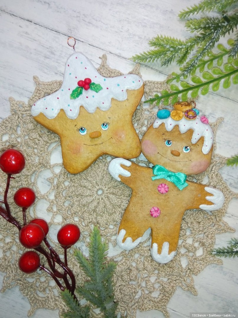 Пряничные звёзды — Лепка авторских игрушек и папье (фото 9)