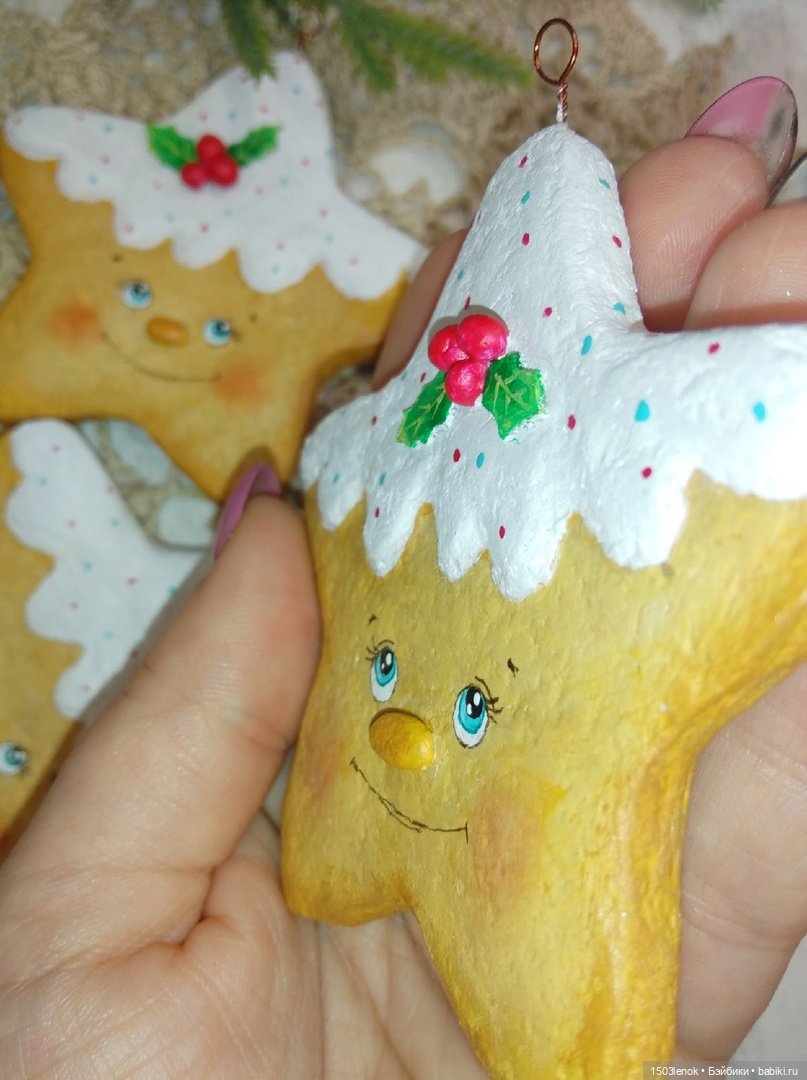Пряничные звёзды — Лепка авторских игрушек и папье (фото 8)