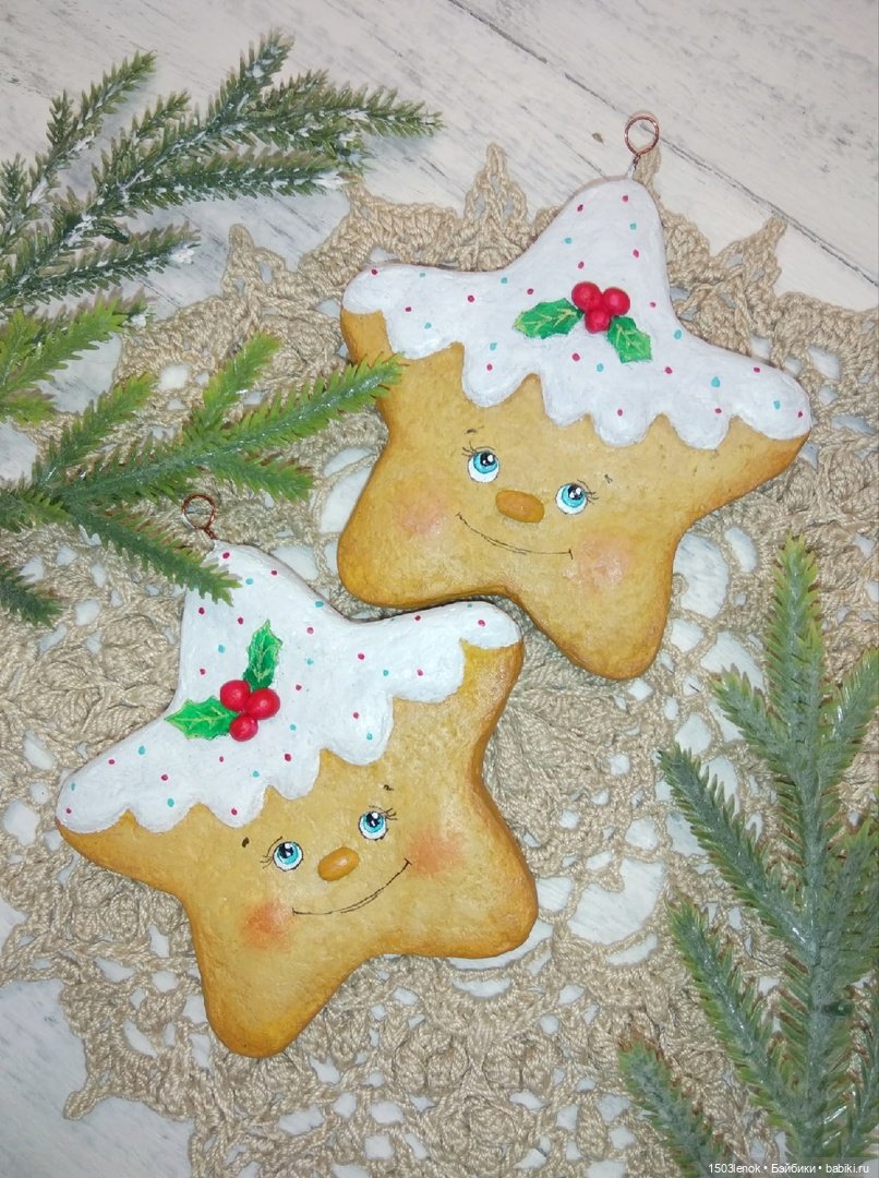 Пряничные звёзды — Лепка авторских игрушек и папье (фото 3)