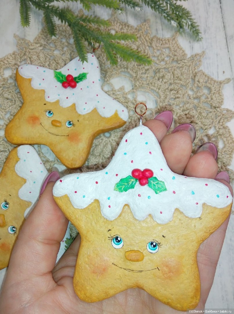 Пряничные звёзды — Лепка авторских игрушек и папье (фото 7)