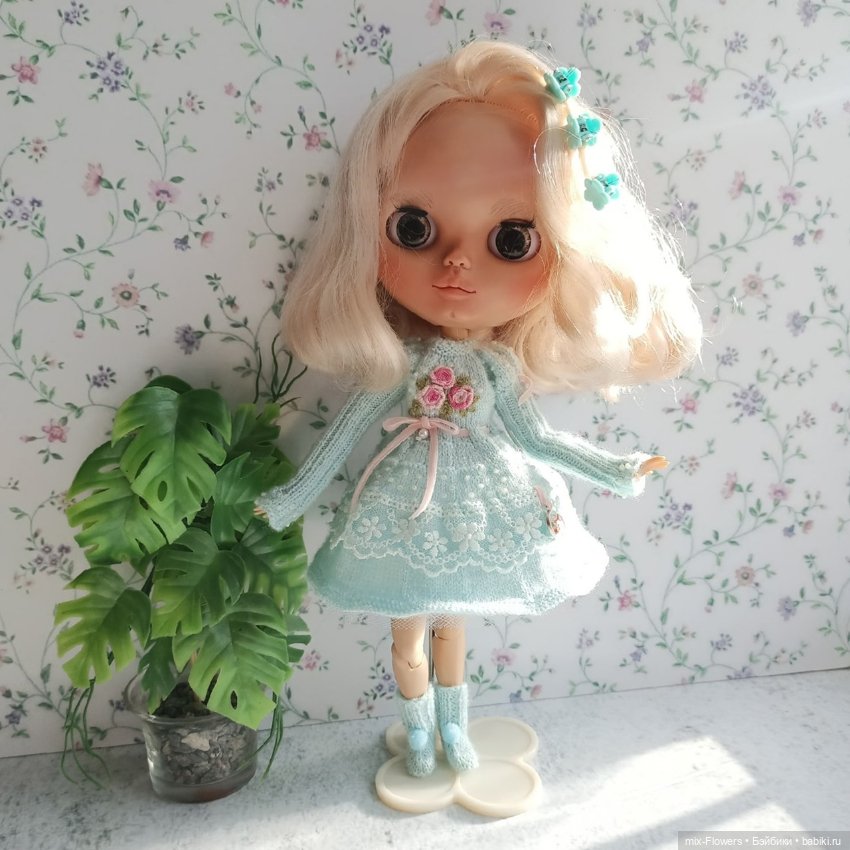 Вяжу куколкам.. голубой — Одежда и обувь для кукол своими руками: фото (фото 8)