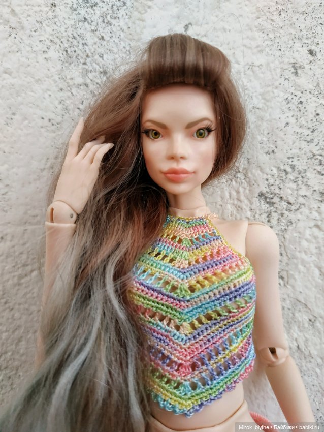 Ажурный топ крючком — Одежда и обувь для кукол своими руками: фото (фото 3)