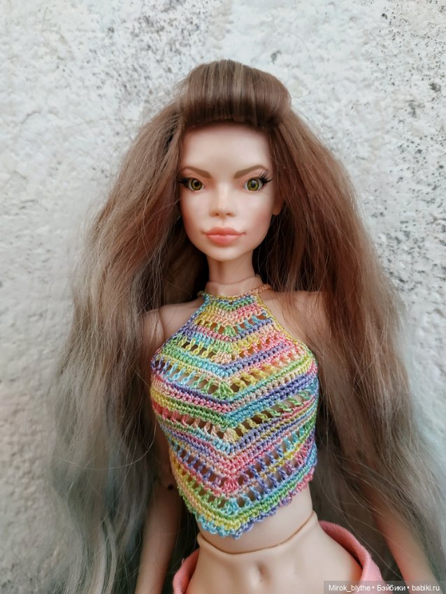 Ажурный топ крючком — Одежда и обувь для кукол своими руками: фото