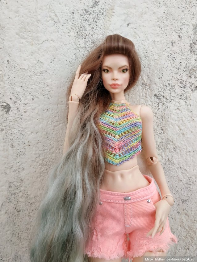 Ажурный топ крючком — Одежда и обувь для кукол своими руками: фото (фото 6)