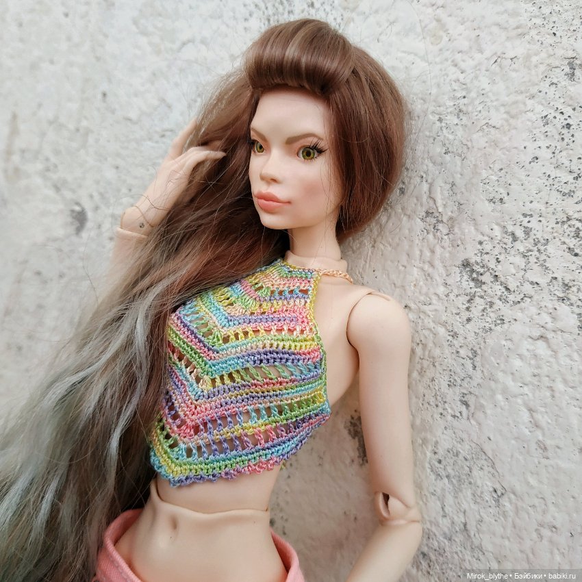 Ажурный топ крючком — Одежда и обувь для кукол своими руками: фото (фото 8)