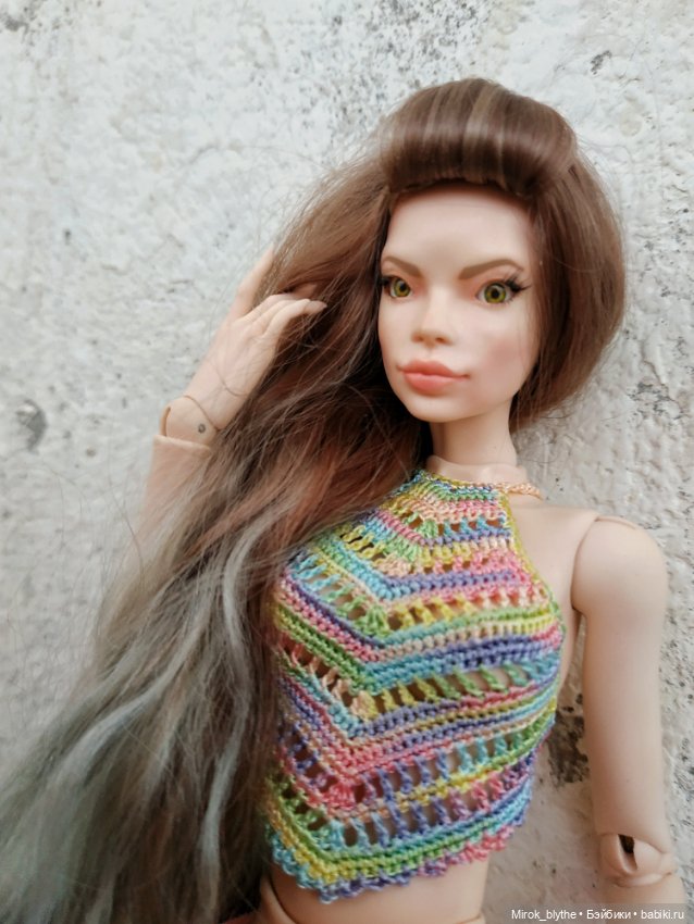 Ажурный топ крючком — Одежда и обувь для кукол своими руками: фото (фото 4)