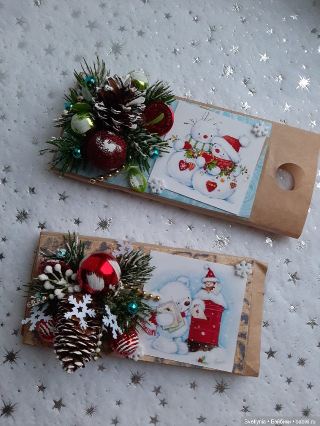 Новогодние шоколадницы — Авторские игрушки из разных материалов: синельная проволока (фото 3)