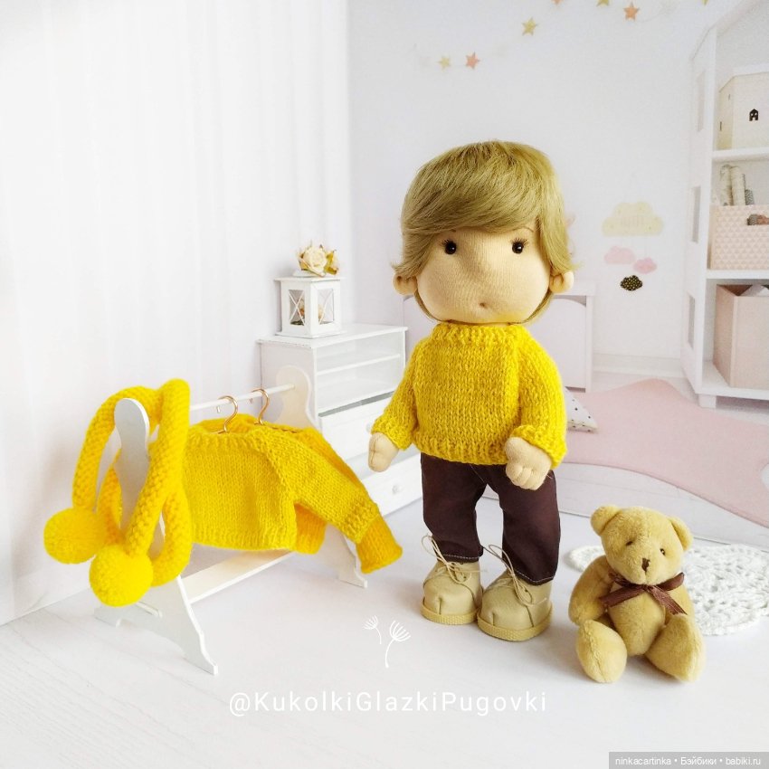 Игровая текстильная кукла ЛЯЛЕЧКА МАЛЬЧИК со съемной одеждой и обувью (фото 10)