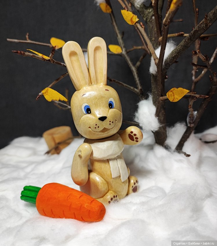 Заяц🐰 — Авторские игрушки из дерева: резьба (фото 8)