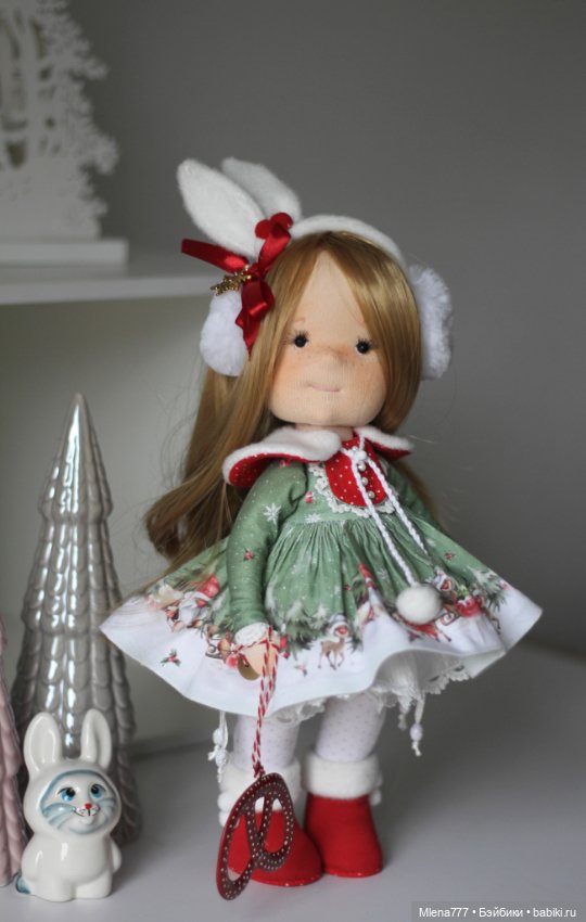 Зимняя зайка — Авторские текстильные куклы: Вальдорфские