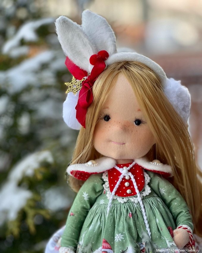Зимняя зайка — Авторские текстильные куклы: Вальдорфские (фото 7)