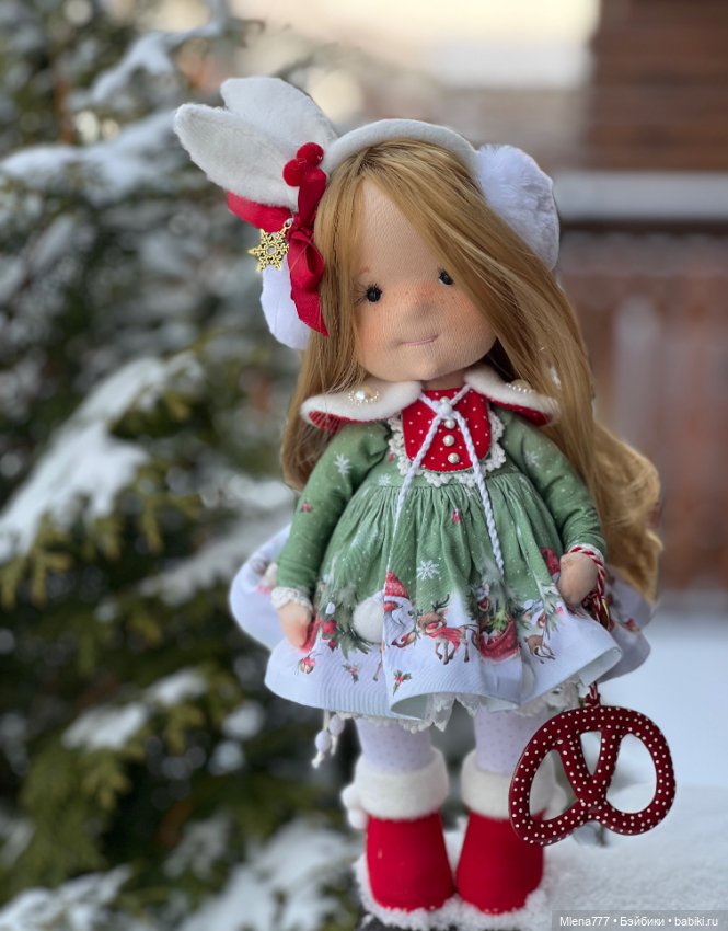 Зимняя зайка — Авторские текстильные куклы: Вальдорфские (фото 8)