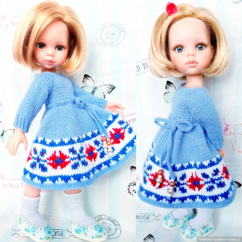 Наряды с норвежскими узорами для кукол паолочек и других кукол (фото 9)