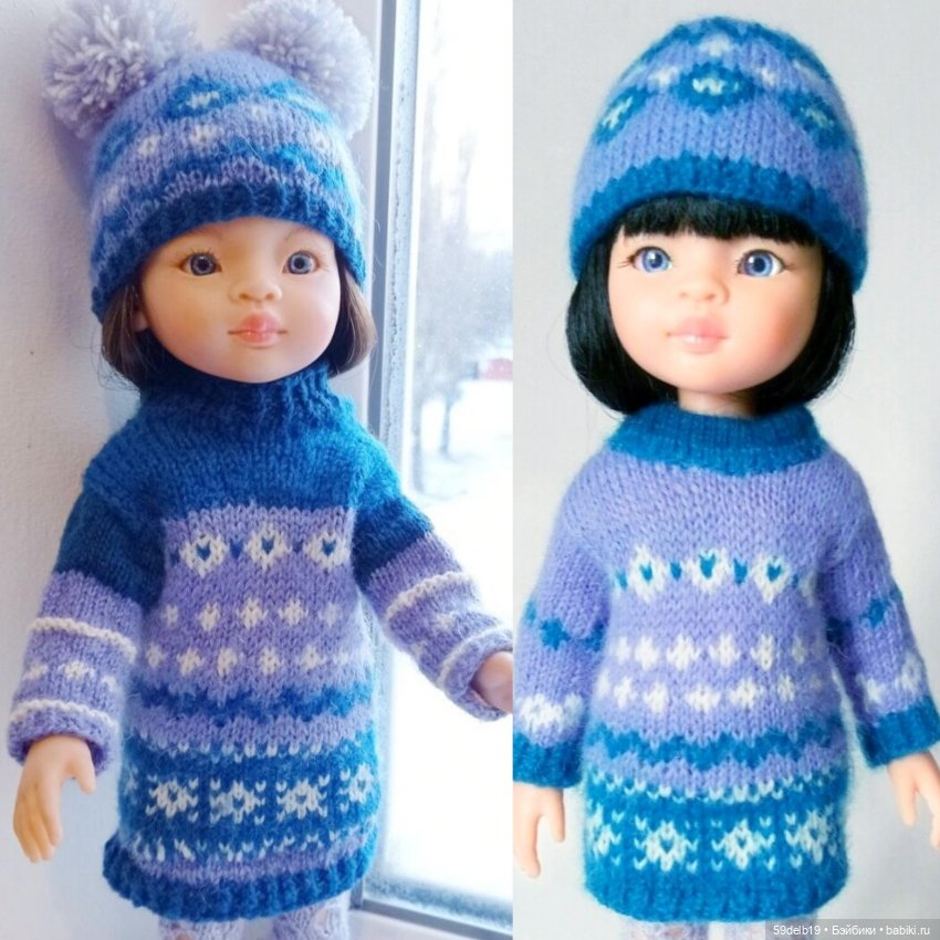 Наряды с норвежскими узорами для кукол паолочек и других кукол