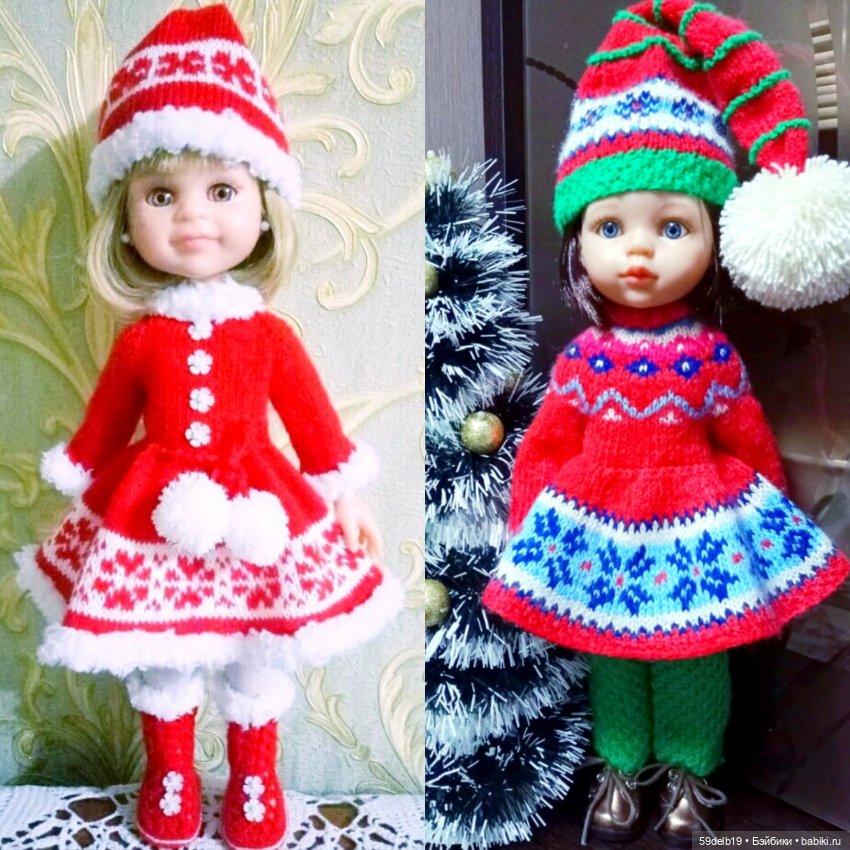Наряды с норвежскими узорами для кукол паолочек и других кукол