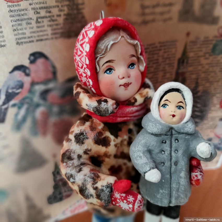 Новые ватные игрушки — Ватные игрушки на елку: ретро (фото 7)