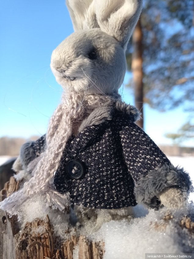 Знакомство зайчика с зимой