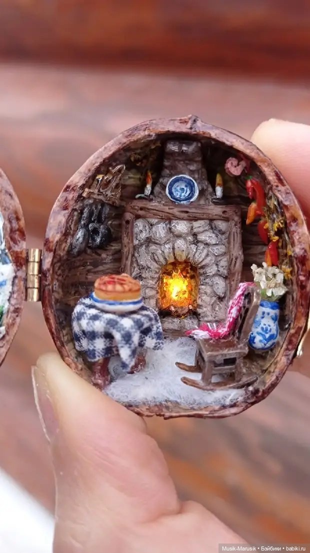 Потрясающие миниатюры в скорлупе грецкого ореха от Марии Чиковой (фото 5)