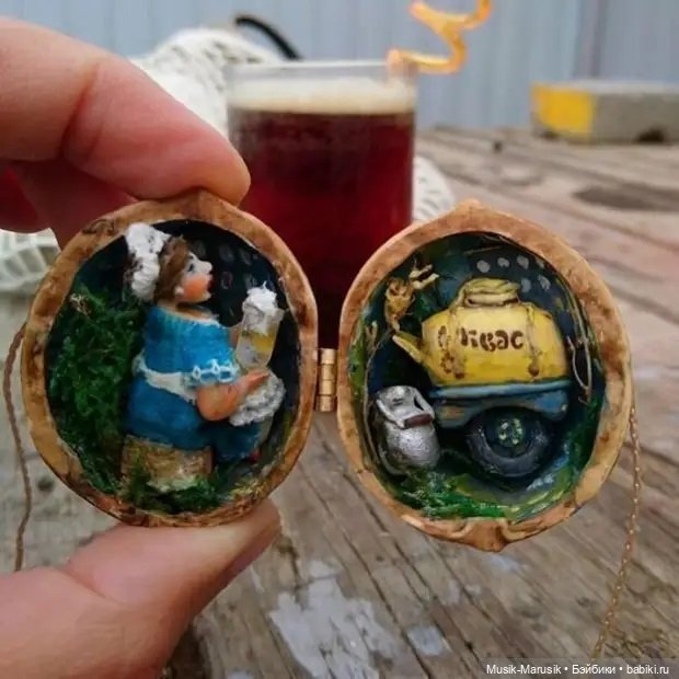 Потрясающие миниатюры в скорлупе грецкого ореха от Марии Чиковой