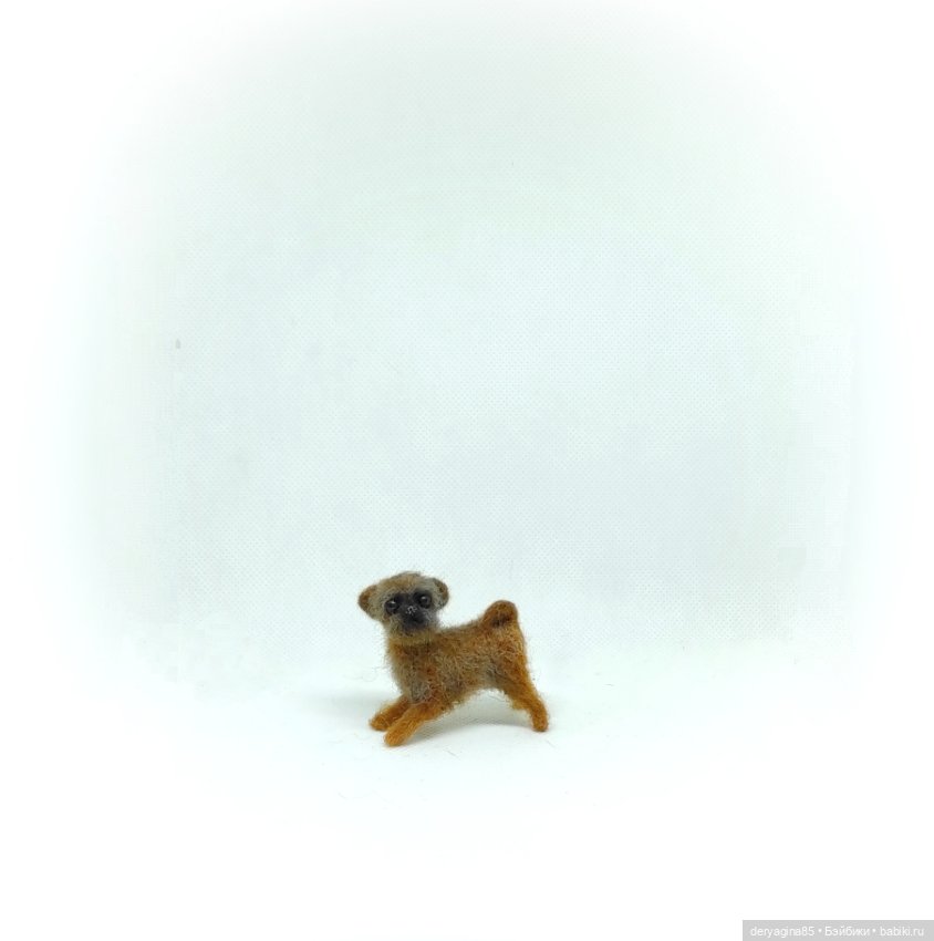 Брюссельский гриффон — Валяные игрушки из шерсти: сухое валяние (фото 10)