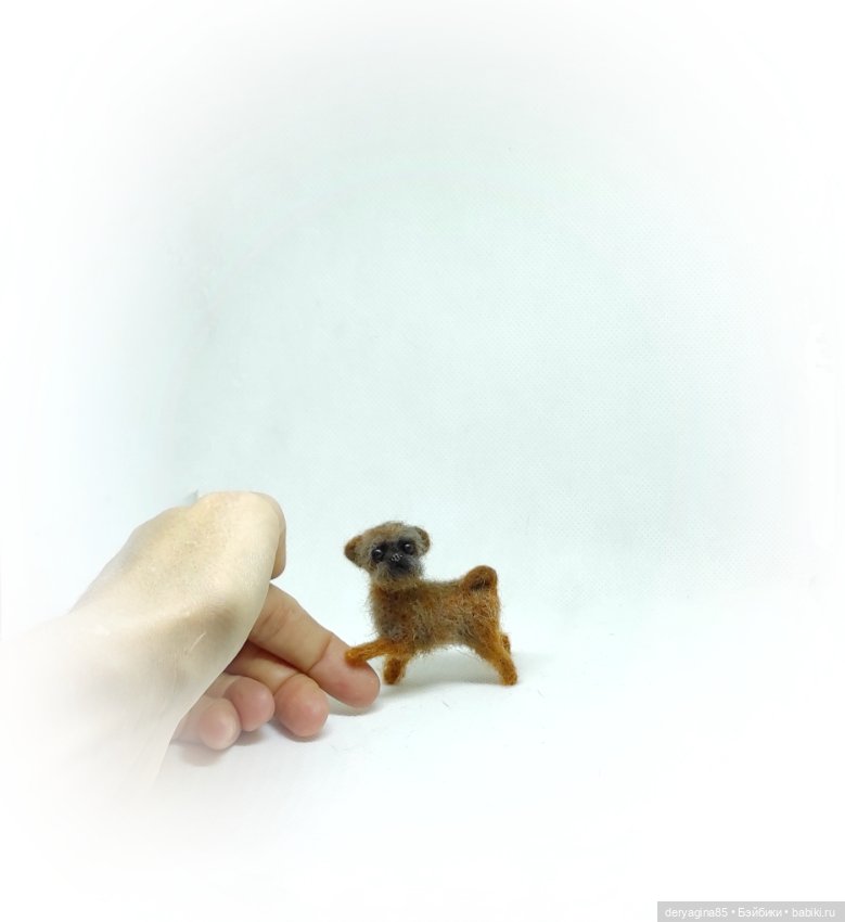 Брюссельский гриффон — Валяные игрушки из шерсти: сухое валяние (фото 3)