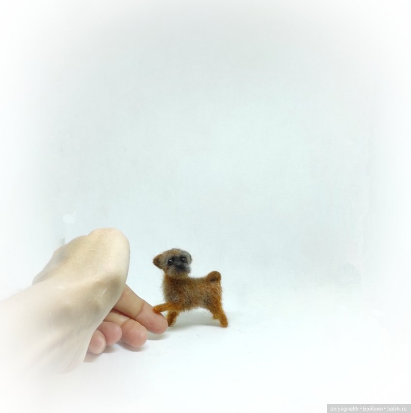 Брюссельский гриффон — Валяные игрушки из шерсти: сухое валяние