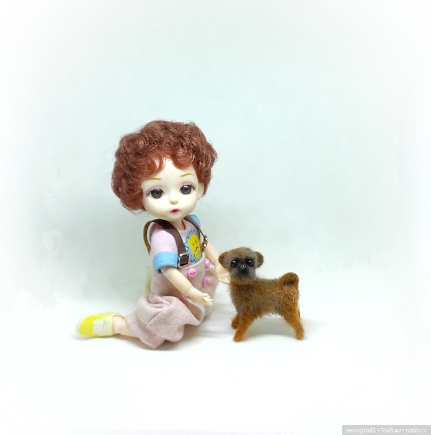 Брюссельский гриффон — Валяные игрушки из шерсти: сухое валяние (фото 4)