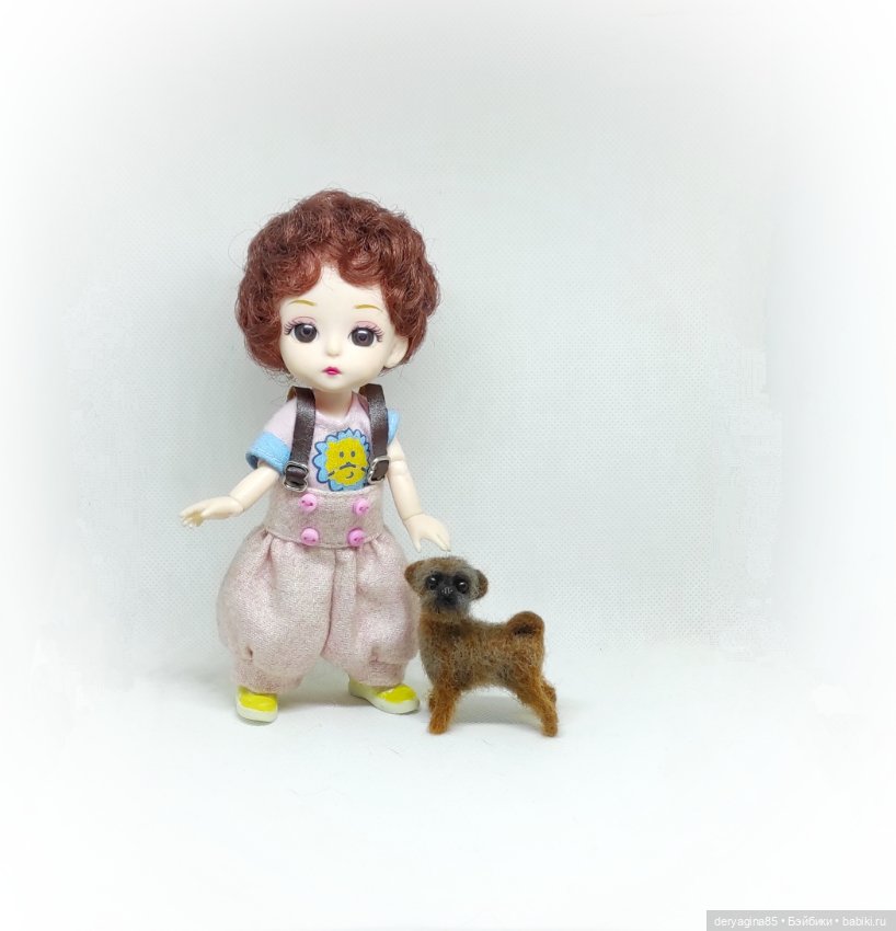 Брюссельский гриффон — Валяные игрушки из шерсти: сухое валяние (фото 5)