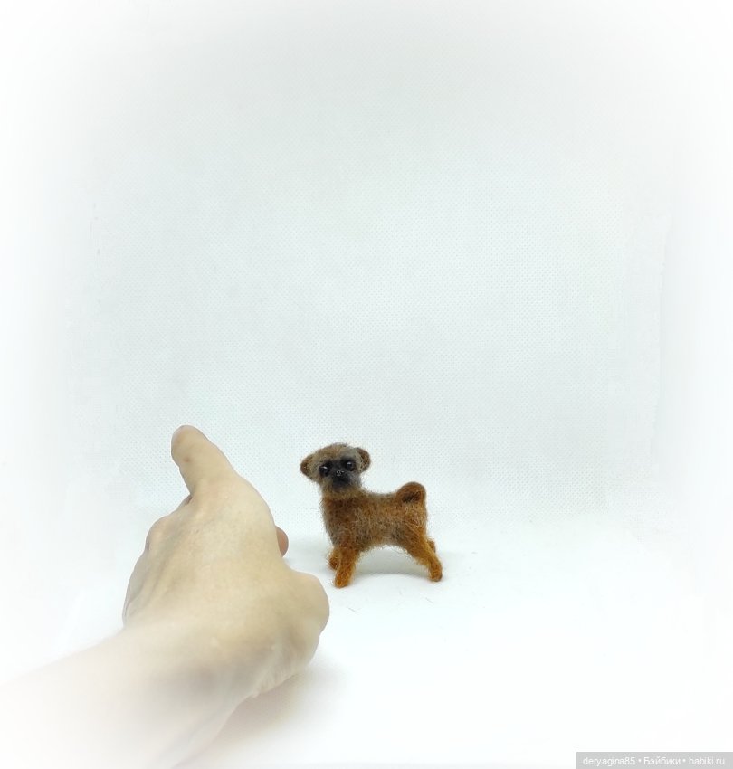 Брюссельский гриффон — Валяные игрушки из шерсти: сухое валяние (фото 8)