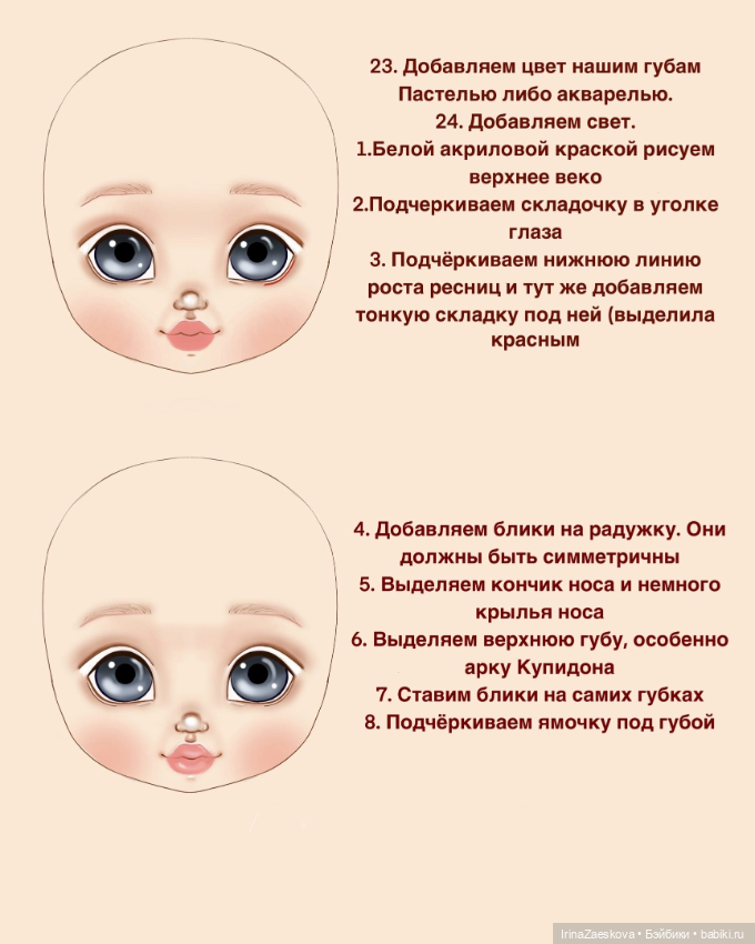 Роспись кукольного личика