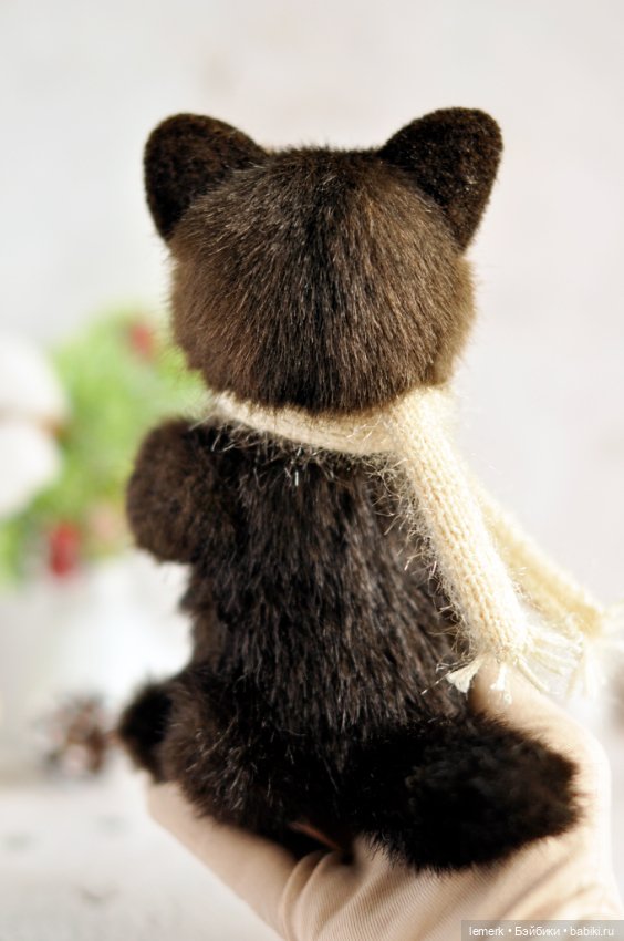 Соболь и снегирь, новогодние лесные друзья, интерьерная композиция тедди (фото 6)