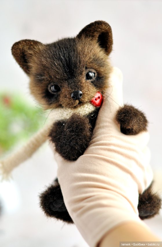 Соболь и снегирь, новогодние лесные друзья, интерьерная композиция тедди (фото 5)