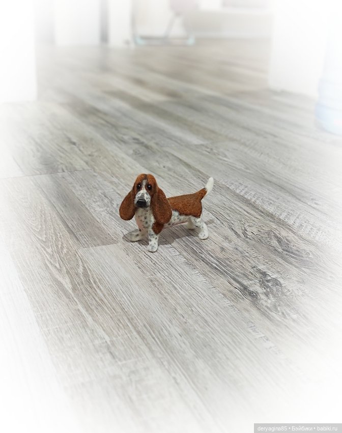 Бассет хаунд — Валяные игрушки из шерсти: сухое валяние (фото 3)