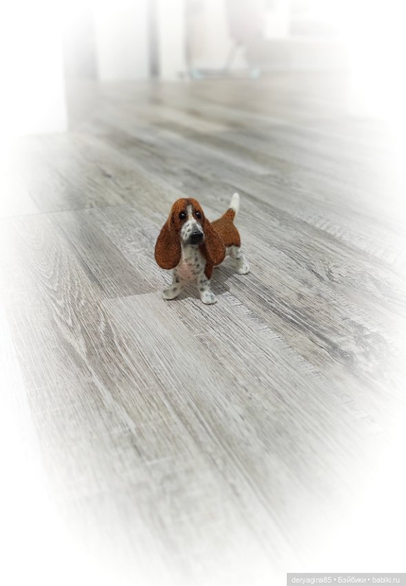 Бассет хаунд — Валяные игрушки из шерсти: сухое валяние (фото 2)