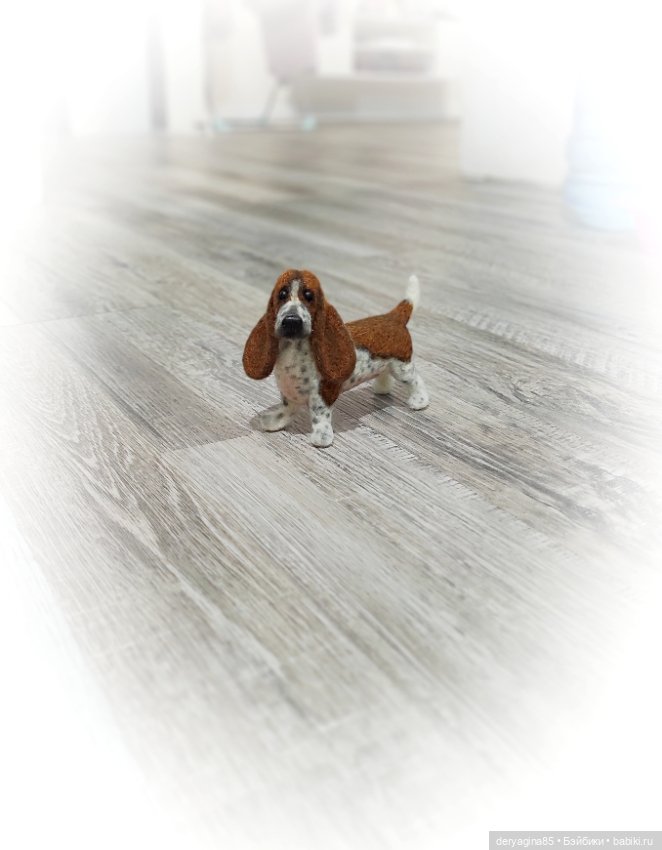 Бассет хаунд — Валяные игрушки из шерсти: сухое валяние (фото 8)