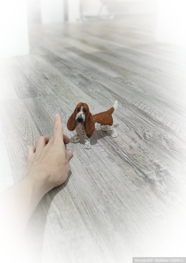 Бассет хаунд — Валяные игрушки из шерсти: сухое валяние (фото 5)