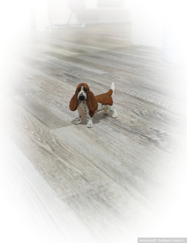 Бассет хаунд — Валяные игрушки из шерсти: сухое валяние