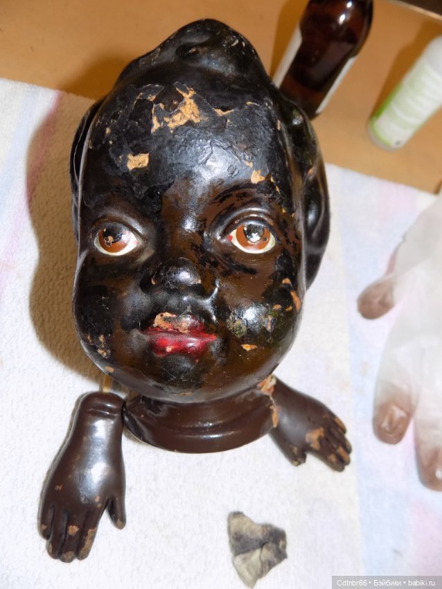 Реставрация опилочных кукол СССР. Негр и Клоун (фото 7)