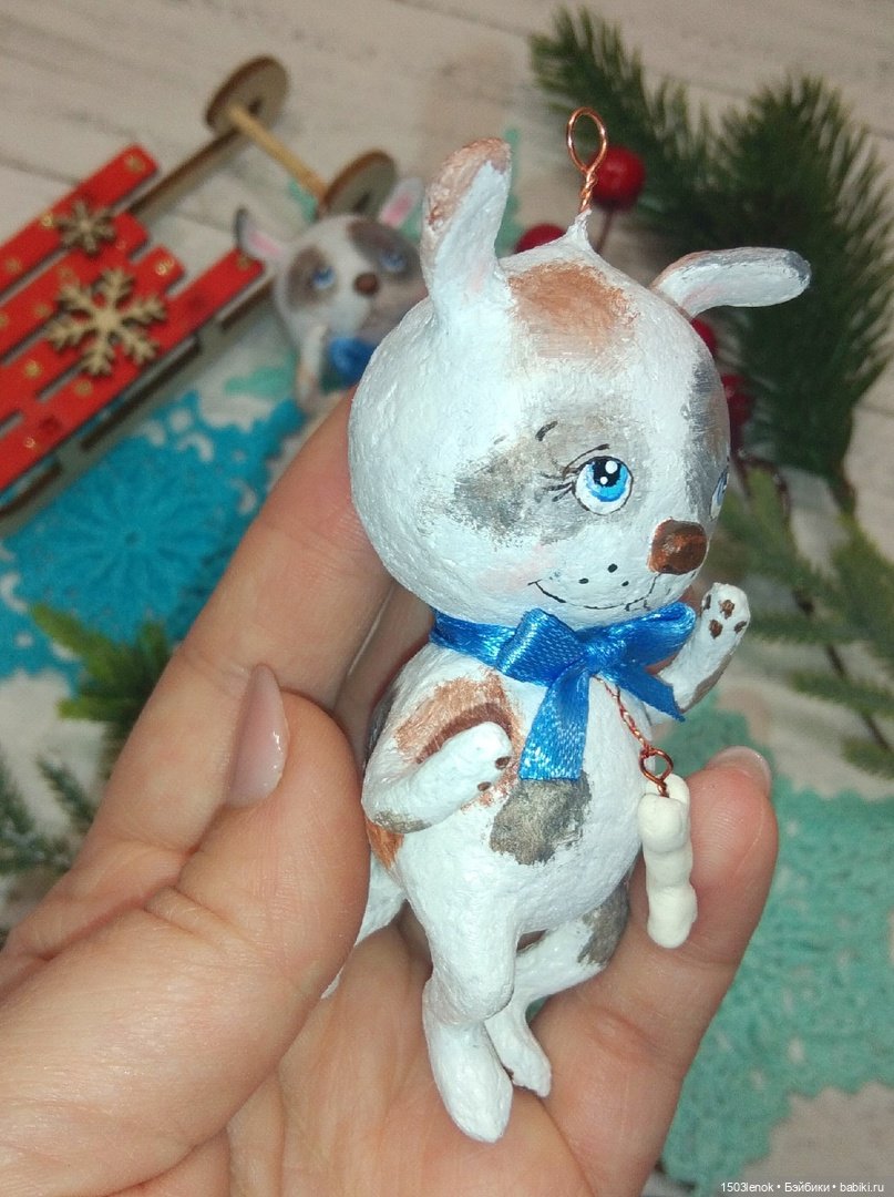 Пёсики на ёлку — Лепка авторских игрушек и папье