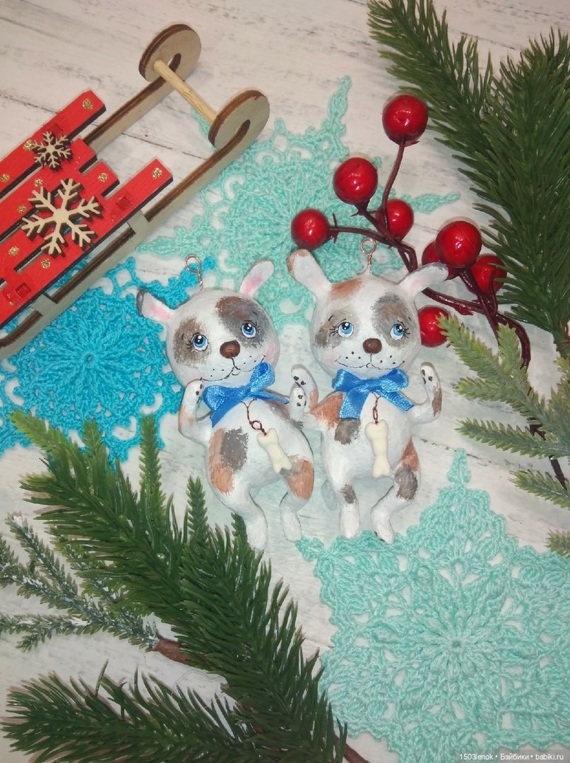 Пёсики на ёлку — Лепка авторских игрушек и папье (фото 3)