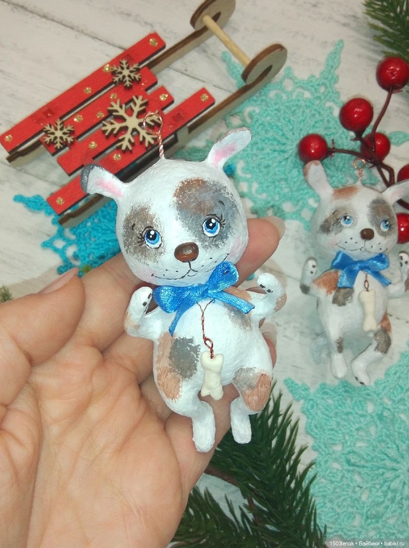 Пёсики на ёлку — Лепка авторских игрушек и папье (фото 4)