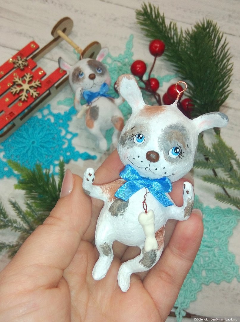 Пёсики на ёлку — Лепка авторских игрушек и папье
